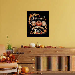 Poster Apenas Uma Garota Que Ama Café De Outono