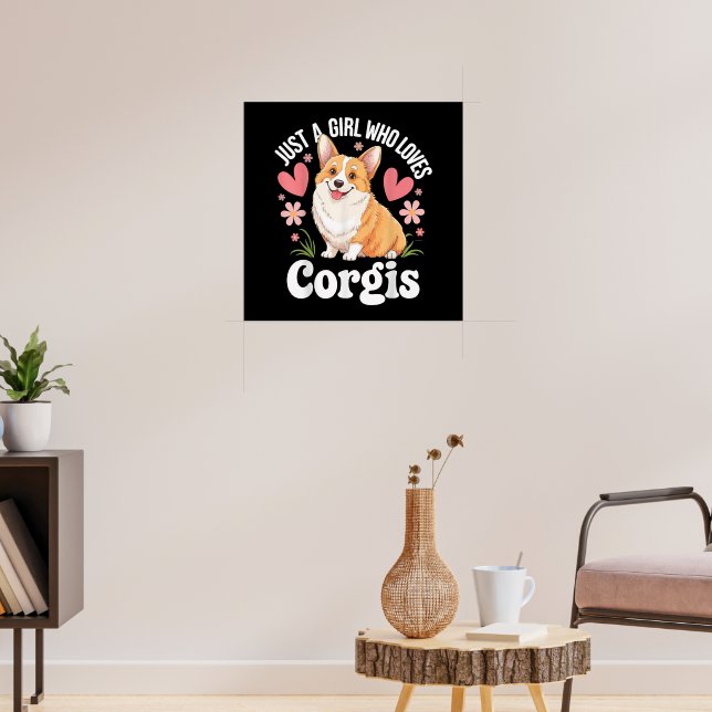 Poster Apenas uma garota que ama Corgis (Sala de Estar 3)