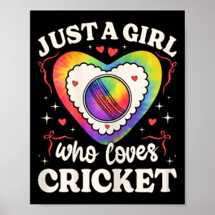Poster Apenas Uma Garota Que Ama Críquete Hippie Dos Anos