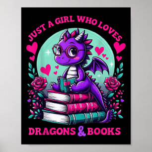 Poster Apenas Uma Garota Que Ama Dragões E Livros Leitura