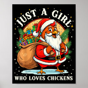 Poster Apenas Uma Garota Que Ama Galinhas Natal Fazenda A