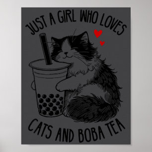 Poster Apenas Uma Garota Que Ama Gatos E Chá Boba Ragdoll