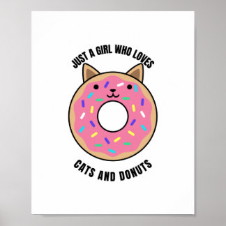 Poster apenas uma garota que ama gatos e rosquinhas
