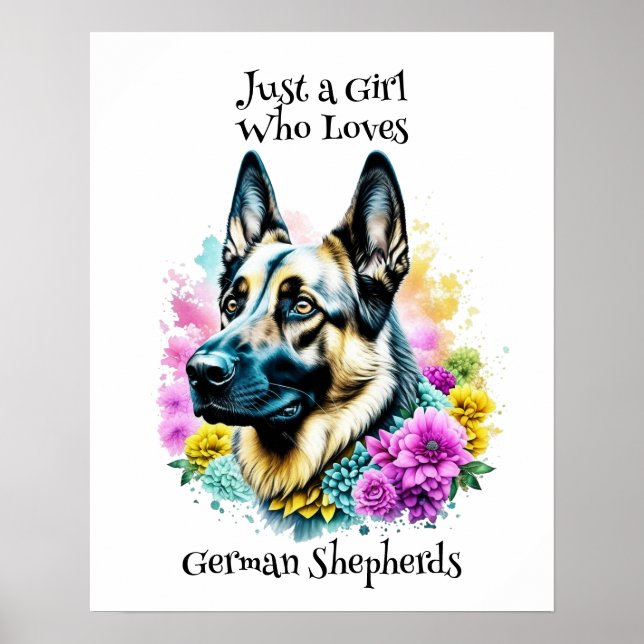 Poster Apenas uma garota que ama German shepherd (Frente)