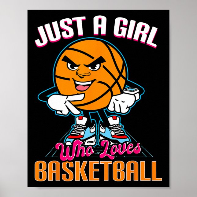 Poster Apenas uma garota que ama uma citação de basquete  (Frente)
