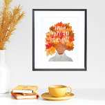 Poster Apenas Uma Menina Que Adora A Bela Queda De Aquare<br><div class="desc">Você é uma garota que adora cair? Então você vai adorar nosso impressão de arte de linhagem afro-americana. A design apresenta nossa beleza original, pintada à mão, afro-americana, com o cabelo da mulher criado a parecer uma colagem de diferentes folhas coloridas de outono e um visto de uma cinza quente...</div>