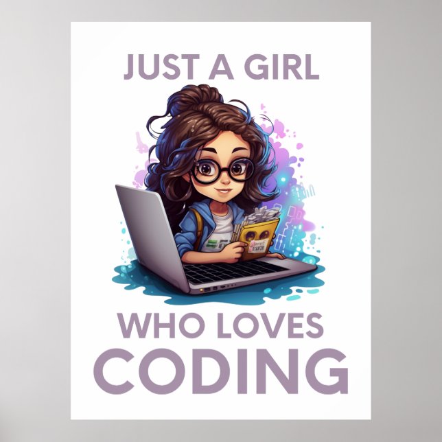 Poster Apenas Uma Menina Que Adora Codificar Geeks Codifi (Frente)