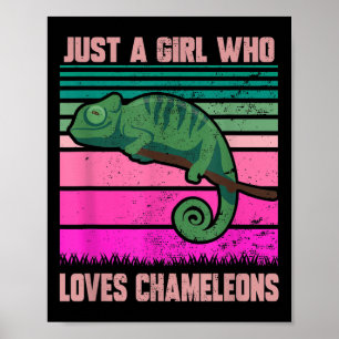 Poster Apenas Uma Menina Que Ama Camaleões Engraçada Cita