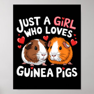 Poster Apenas Uma Menina Que Ama Guiné Suínos Cutes