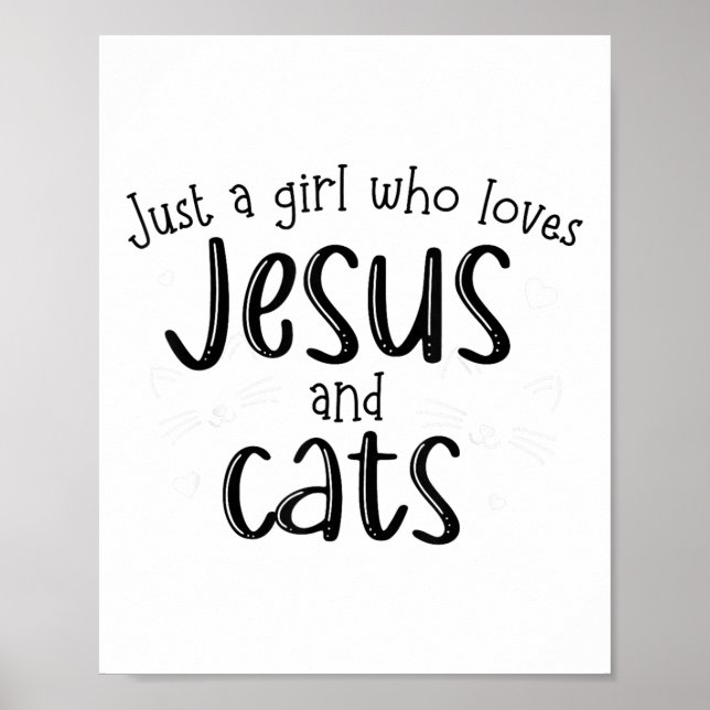 Poster Apenas Uma Menina Que Ama Jesus E Gata Cristã (Frente)