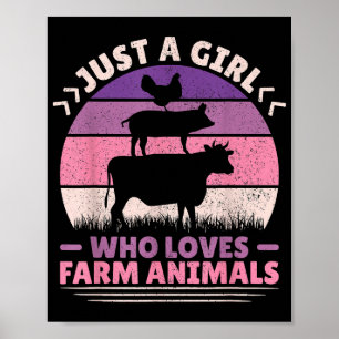 Poster Apenas Uma Menina Que Ama Os Animais De Fazenda So