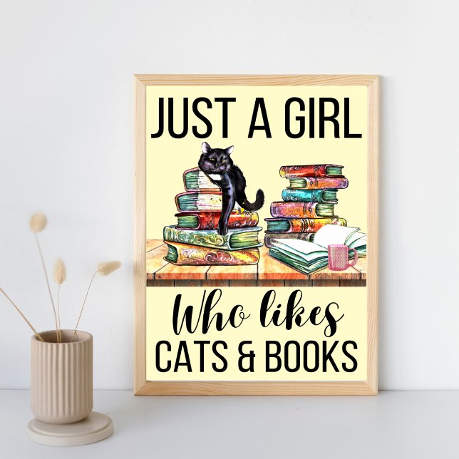 Poster Apenas Uma Menina Que Gosta De Gatos E Livros (Criador carregado)
