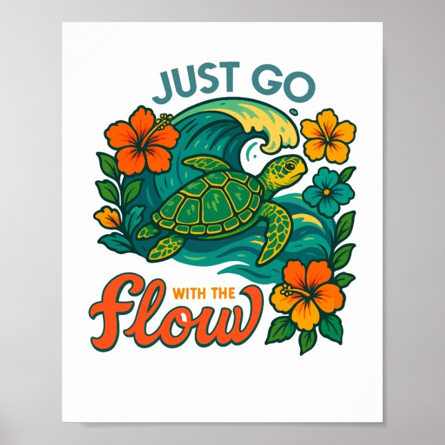 Poster Apenas vá com a Tartaruga do Fluxo (Frente)