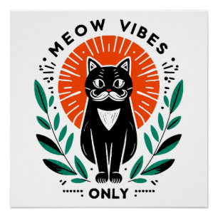 Pôster apenas vibrações de gato