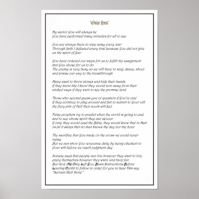 Poster Apenas Você - Cartaz (Frente)