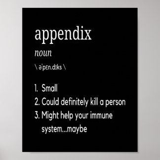 Poster Apêndice Definição Apendicite Apendectomia