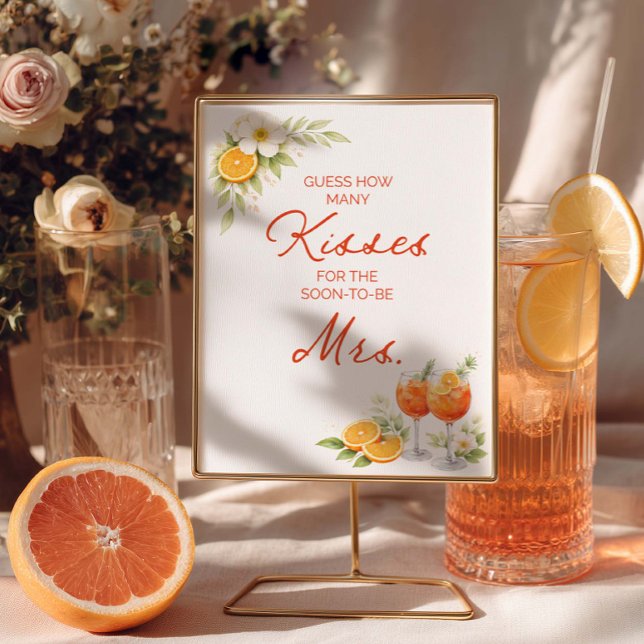 Poster Aperol Spritz Adivinhe Quantos Beijos (Criador carregado)