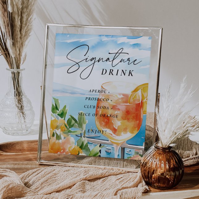 Poster Aperol Spritz Amalfi - Sinal de Assinatura Bebida (Criador carregado)