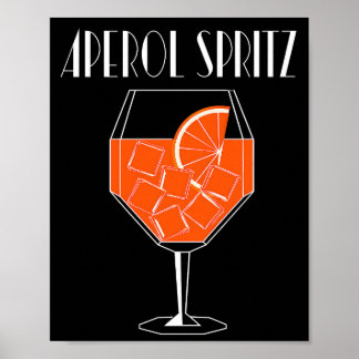 Poster Aperol Spritz Art Deco Laranja e Preto Coquetel