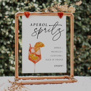 Poster Aperol Spritz Sinal Signature Drink Chá de panela