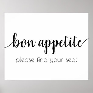 Poster Apetite de Bon Simples   Script Preto Qualquer Sin