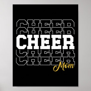 Poster Aplaudir Mãe Maior Fã Cheerleader Preto Amarelo Go