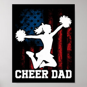 Poster Aplaudir Pai Bandeira Americana Cheerleader Rebeld