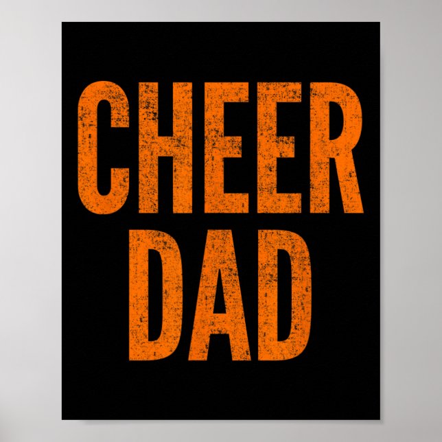 Poster Aplaudir Pai Laranja e Preto Cheerleading Correspo (Frente)