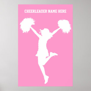 Pôster Aplausos de cheerleader com plano de fundo persona