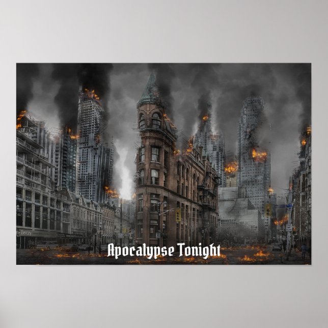 Poster Apocalipse Esta Noite Cidade em Chamas (Frente)