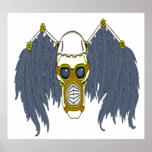 Poster Apocalyptic Steampunk Dark Angel Skull