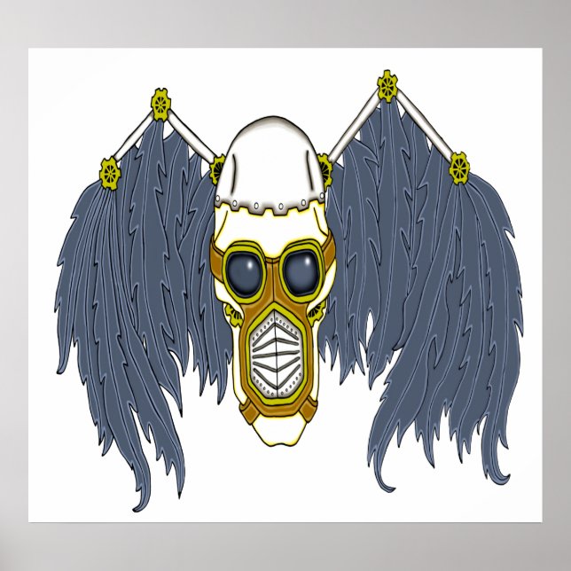 Poster Apocalyptic Steampunk Dark Angel Skull (Frente)