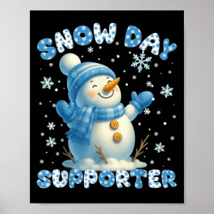 Poster Apoiador de Dia de Neve Homem de Neve Floco de Nev