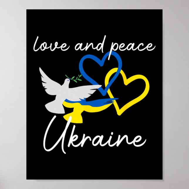 Poster Apoiadores da Ucrânia Esperança Positividade Pombo (Frente)