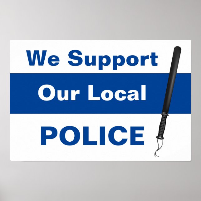 Poster Apoiamos nossa Baton de POLÍCIA local (Frente)
