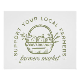 Pôster Apoiar o mercado local de agricultores