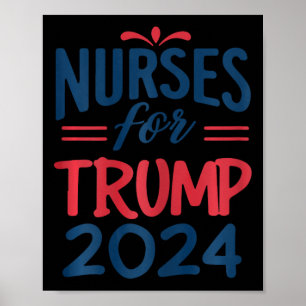 Poster Apoiar Trump 2024 Re-eleição Enfermeiras Para Trum