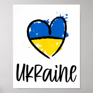 Poster Apoie a Ucrânia Eu Estou Com a Bandeira Ucraniana