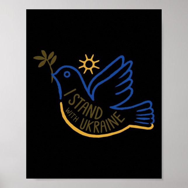 Poster Apoie a Ucrânia Eu Estou Com a Ucrânia  (Frente)