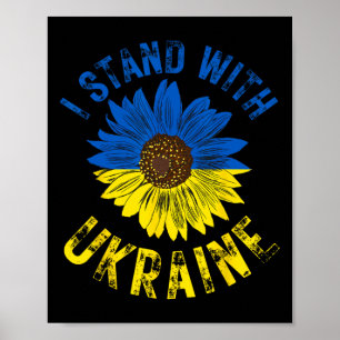 Poster Apoie a Ucrânia Eu Fico Com a Bandeira Ucraniana S