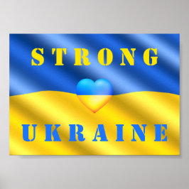 Poster Apoie a Ucrânia - Forte - Bandeira - Liberdade - P