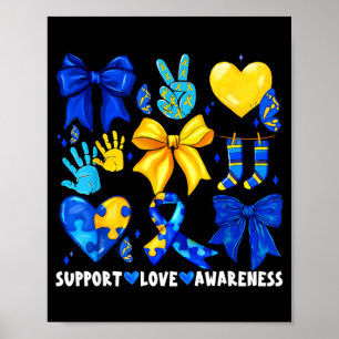 Poster Apoie amor conscientização 321 dia síndrome de dow