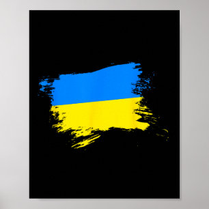 Poster Apoie Bandeira da Ucrânia Orgulho Ucraniano Coraçã