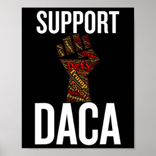 Poster Apoie Daca Resist Gráfico Desgastado Antitrump