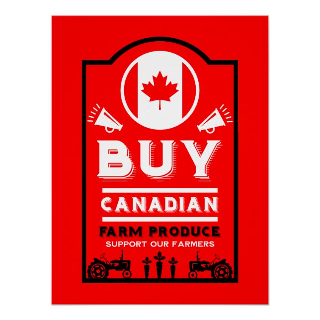 Pôster Apoie os Agricultores Canadenses (Frente)