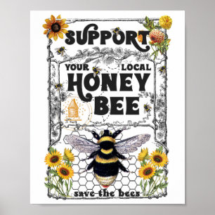 Poster Apoie Seu Mel Local Abelha Terra Dia Salve O Ser