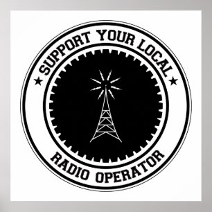 Pôster Apoie seu operador de rádio local