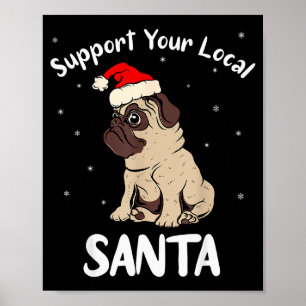 Poster Apoie Seu Papai Noel Local - Camiseta Natal Divert