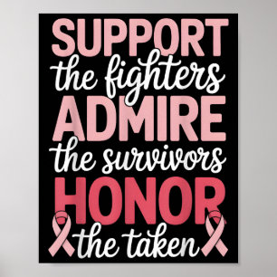 Poster Apoio ao cancer de mama Admire Honra Cancer A