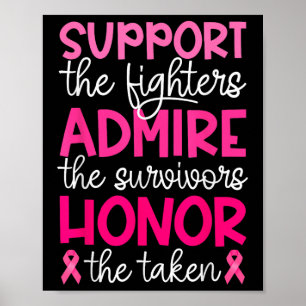 Poster Apoio ao cancer de mama Admire Honra Cancer A